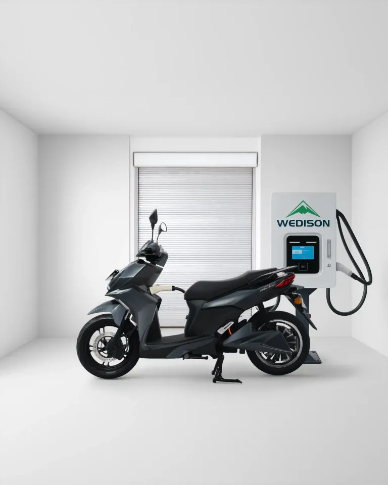 Victory di stasiun SuperCharge Wedison, kabel terhubung